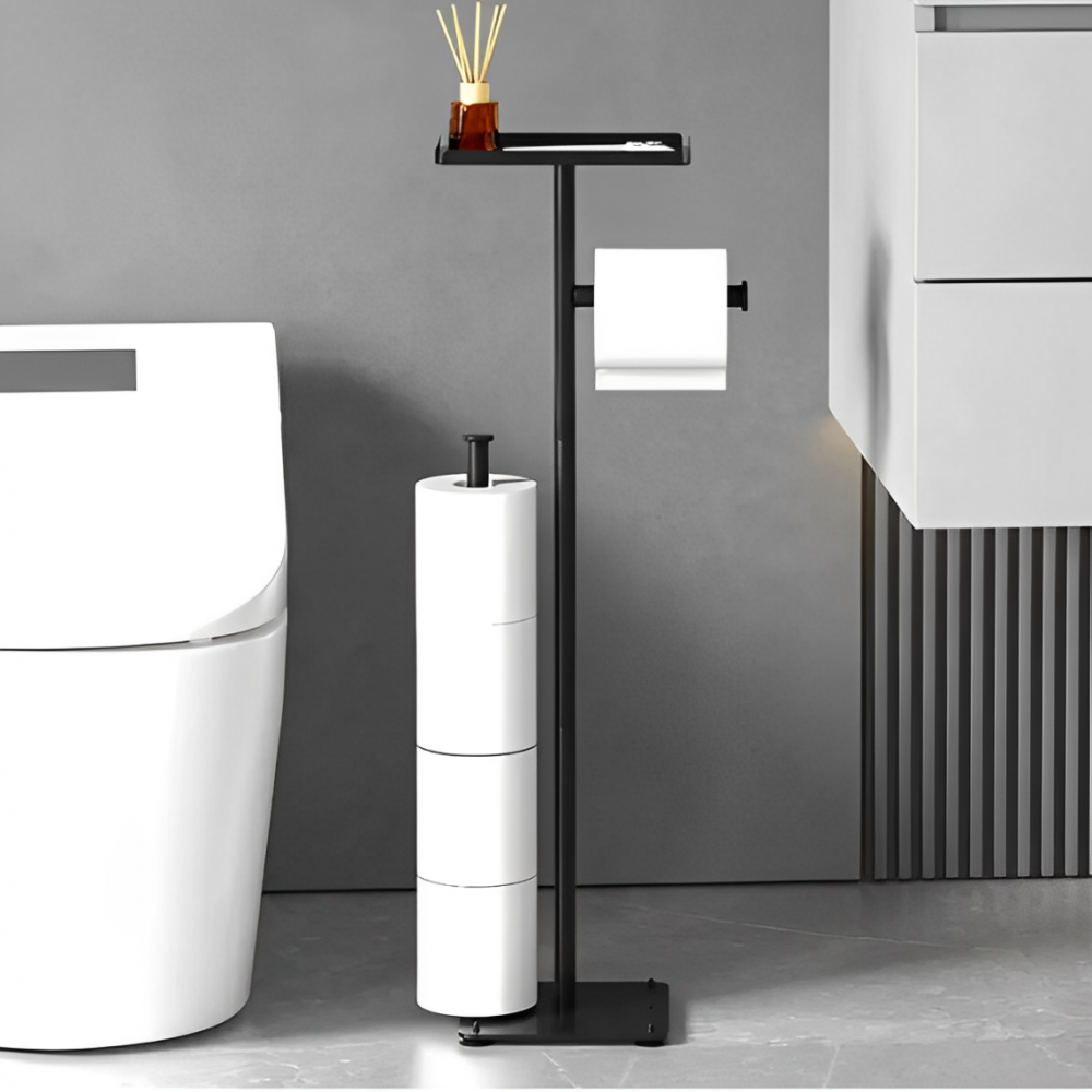 Suport metalic pentru hartia igienica 72 cm, Negru