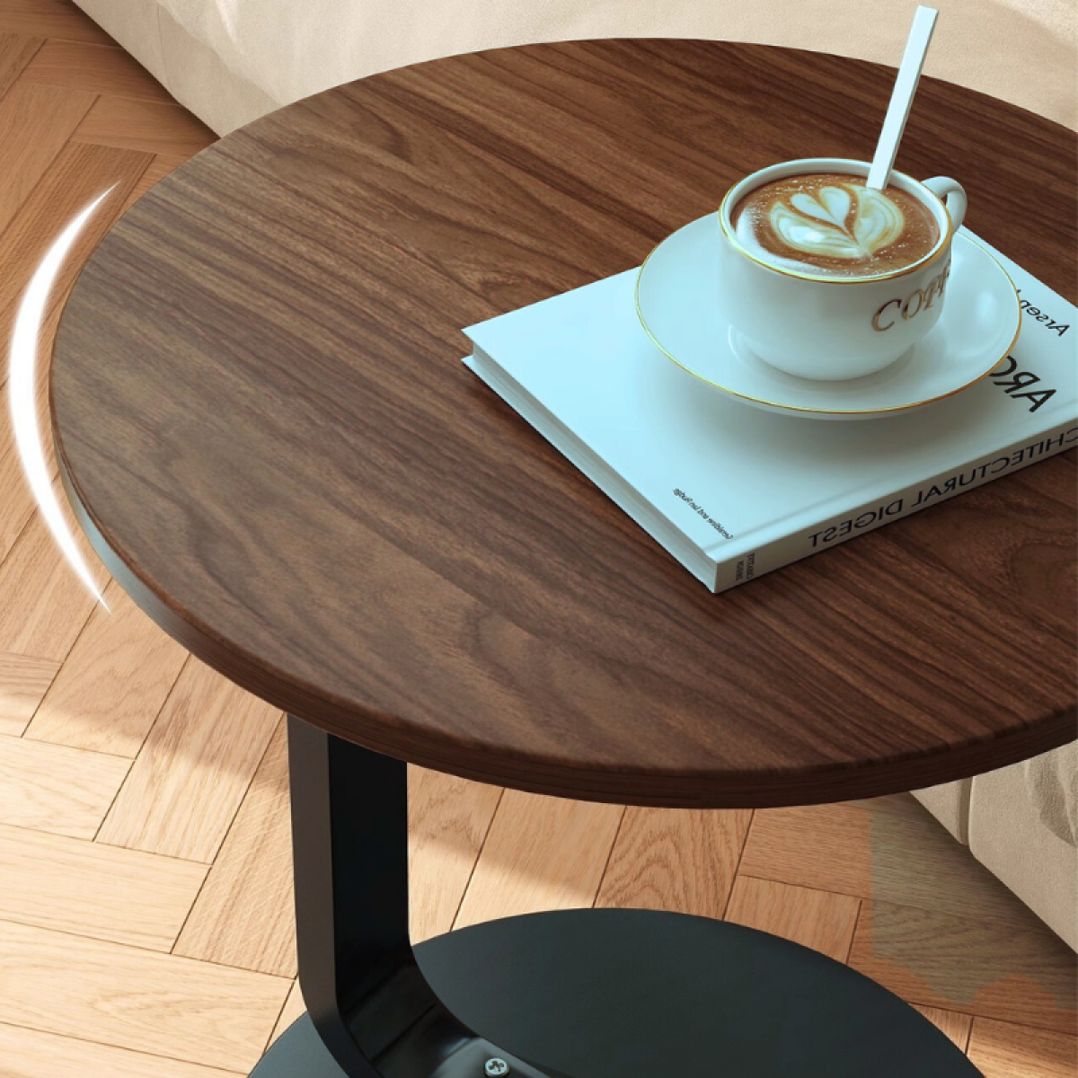 Masuta rotunda cafea lemn, Maro