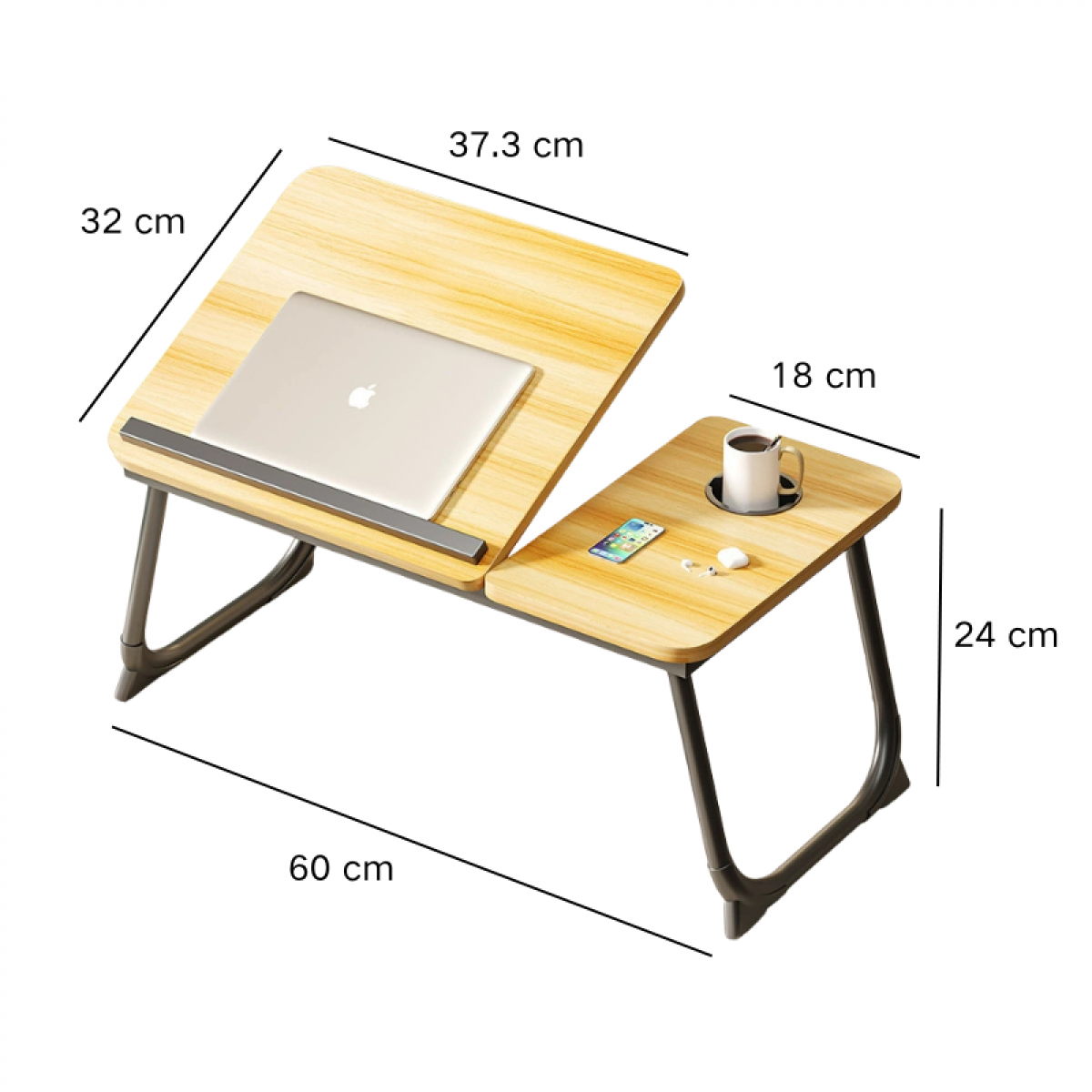 Masa pliabila pentru laptop, reglabila 5 pozitii, Lemn