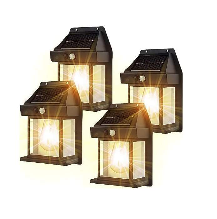 Set 4 x Lampa solara 3W LED, Senzor de miscare