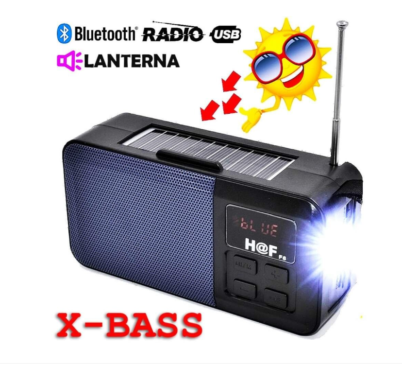 Boxa solara Bluetooth, 5W, Lanterna si Radio