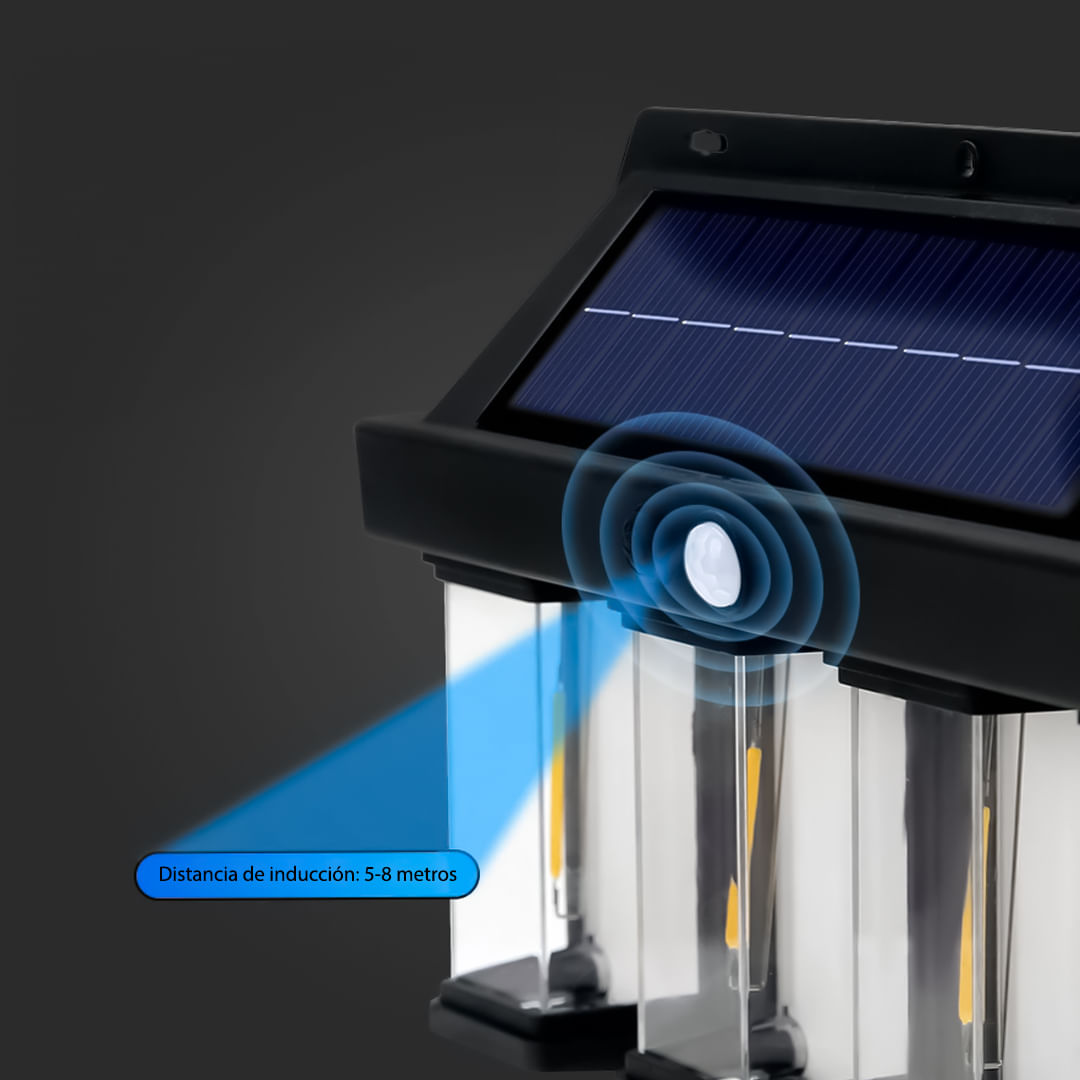 Set 2 x Lampa solara tripla cu senzor de miscare