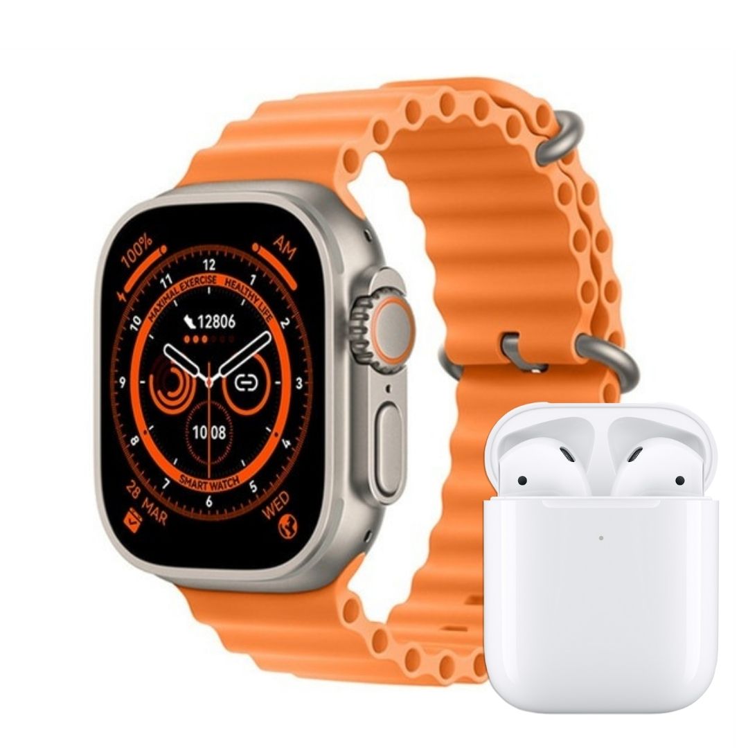 Set Smartwatch X8, Casti In-Ear Wireless, Incarcator, Cabluri, Baterie externa