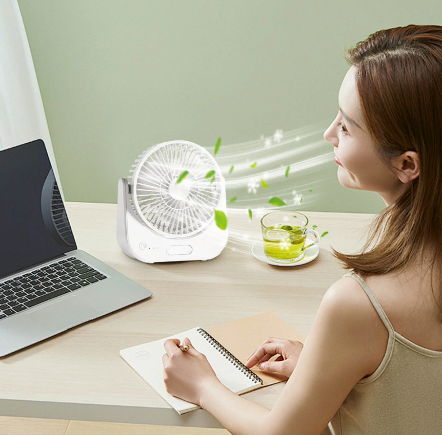 Ventilator Solar Portabil 6 inch cu lumina LED