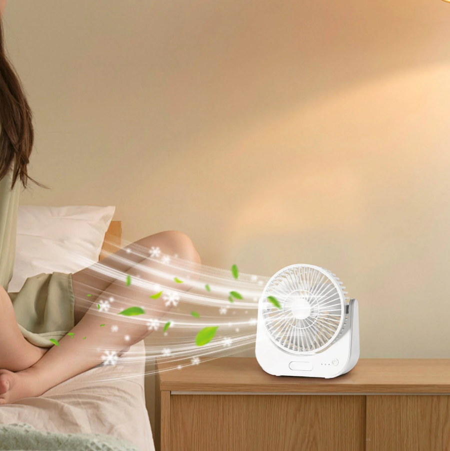 Ventilator Solar Portabil 6 inch cu lumina LED