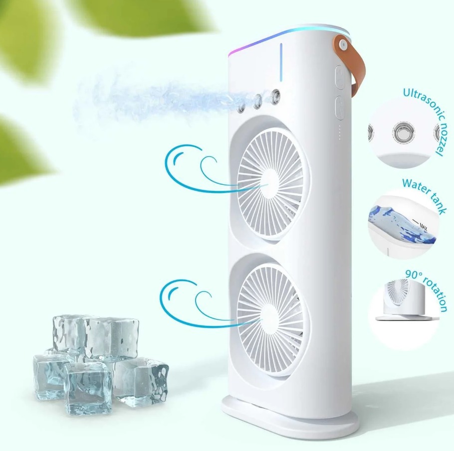 Ventilator Portabil Dublu Cu Umidificare Prin Pulverizare