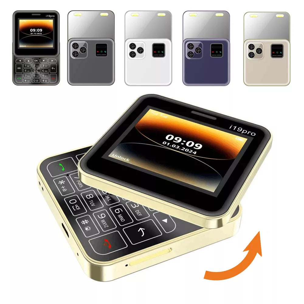 Telefon Mini i19 Pro Slide Button, Dual SIM, Bluetooth, Camera
