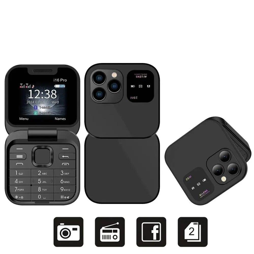 Telefon pliabil i16 Pro, Dual SIM, Camera, Bluetooth