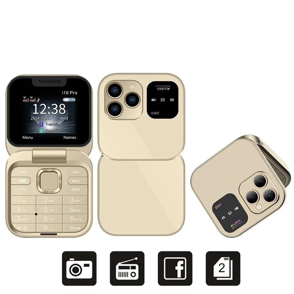 Telefon pliabil i16 Pro, Dual SIM, Camera, Bluetooth