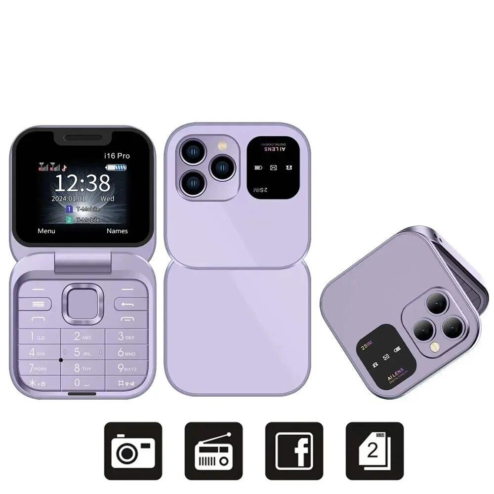 Telefon pliabil i16 Pro, Dual SIM, Camera, Bluetooth