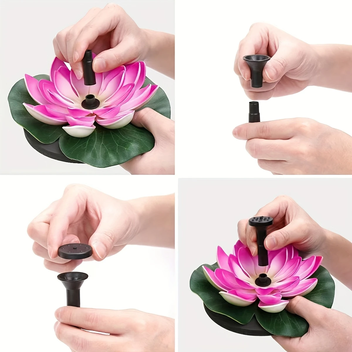 Fantana solara arteziana, floare de lotus, decoratiune Plutitoare