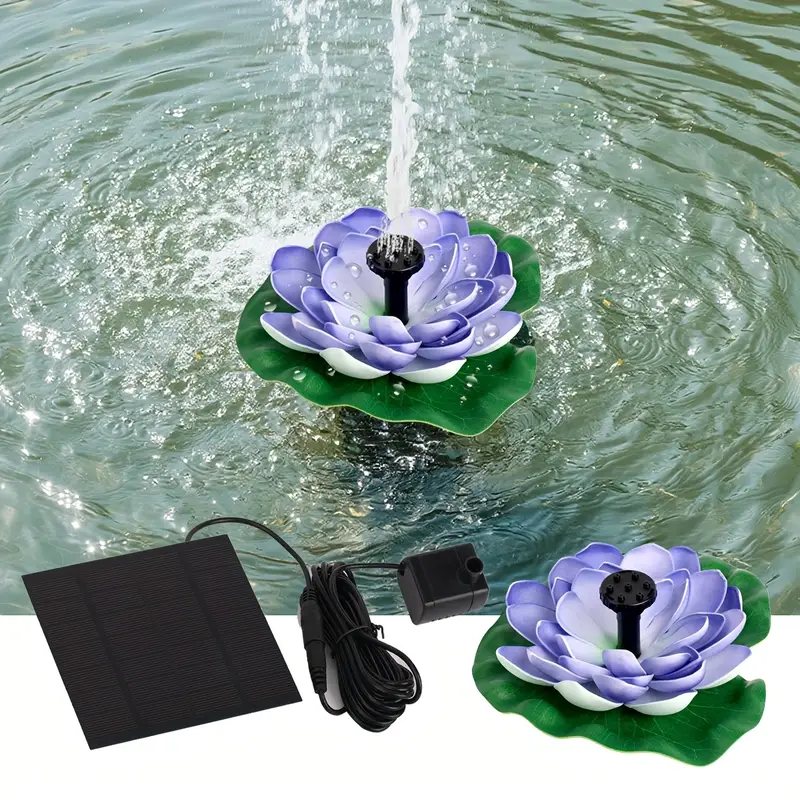 Fantana solara arteziana, floare de lotus, decoratiune Plutitoare
