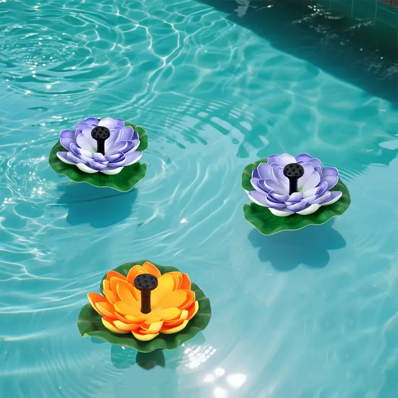 Fantana solara arteziana, floare de lotus, decoratiune Plutitoare