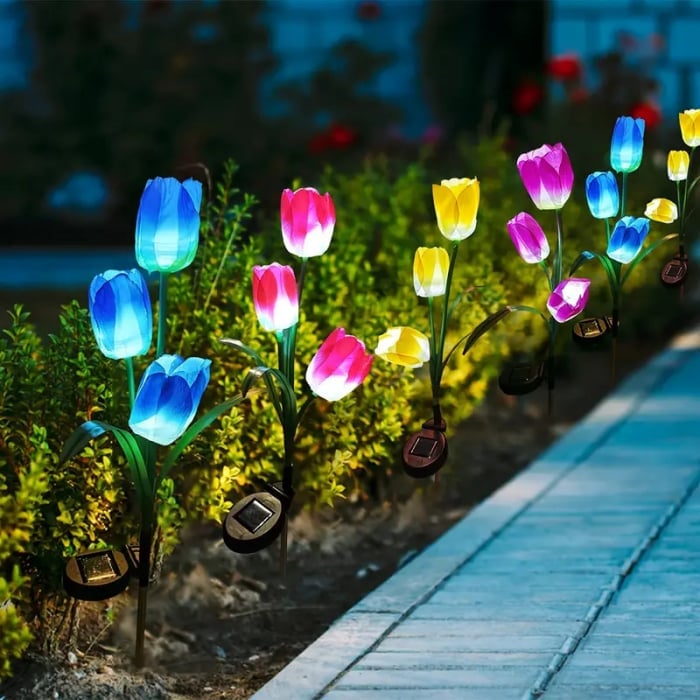 Set 2 x lampa solara Lalele decorative, 70 cm, IP 66