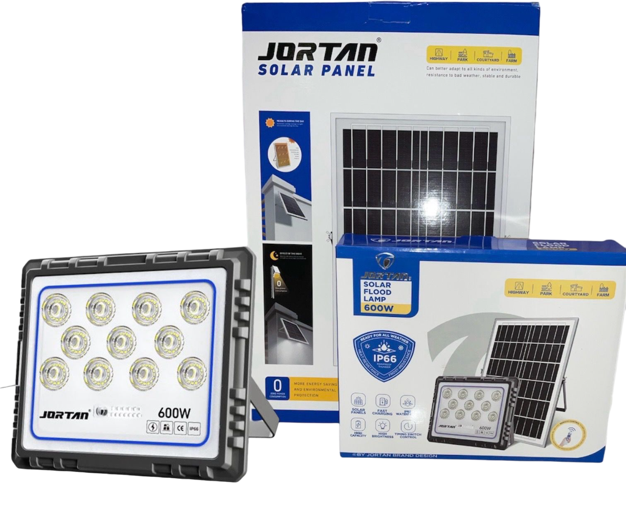 Proiector cu panou solar, Jortan 100W - 600W