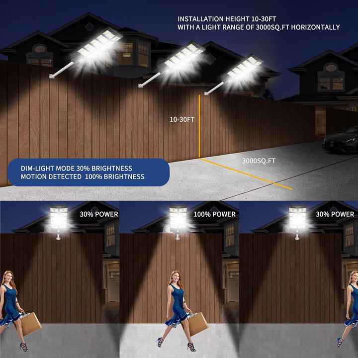 Lampa solara stradala 1000 W + Stalp de sustinere, Jortan