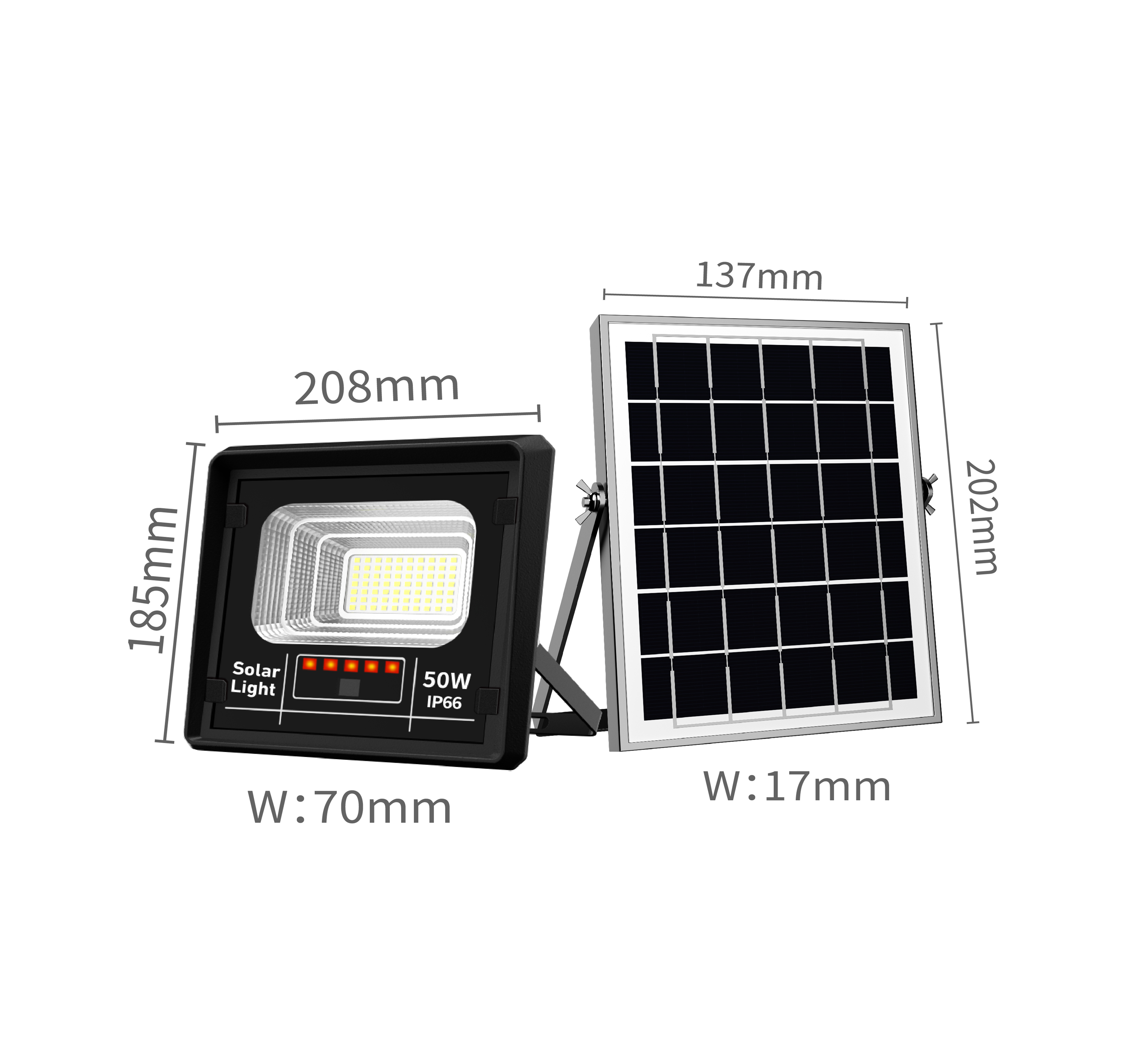 Proiector solar cu indicator pentru baterie, Jortan