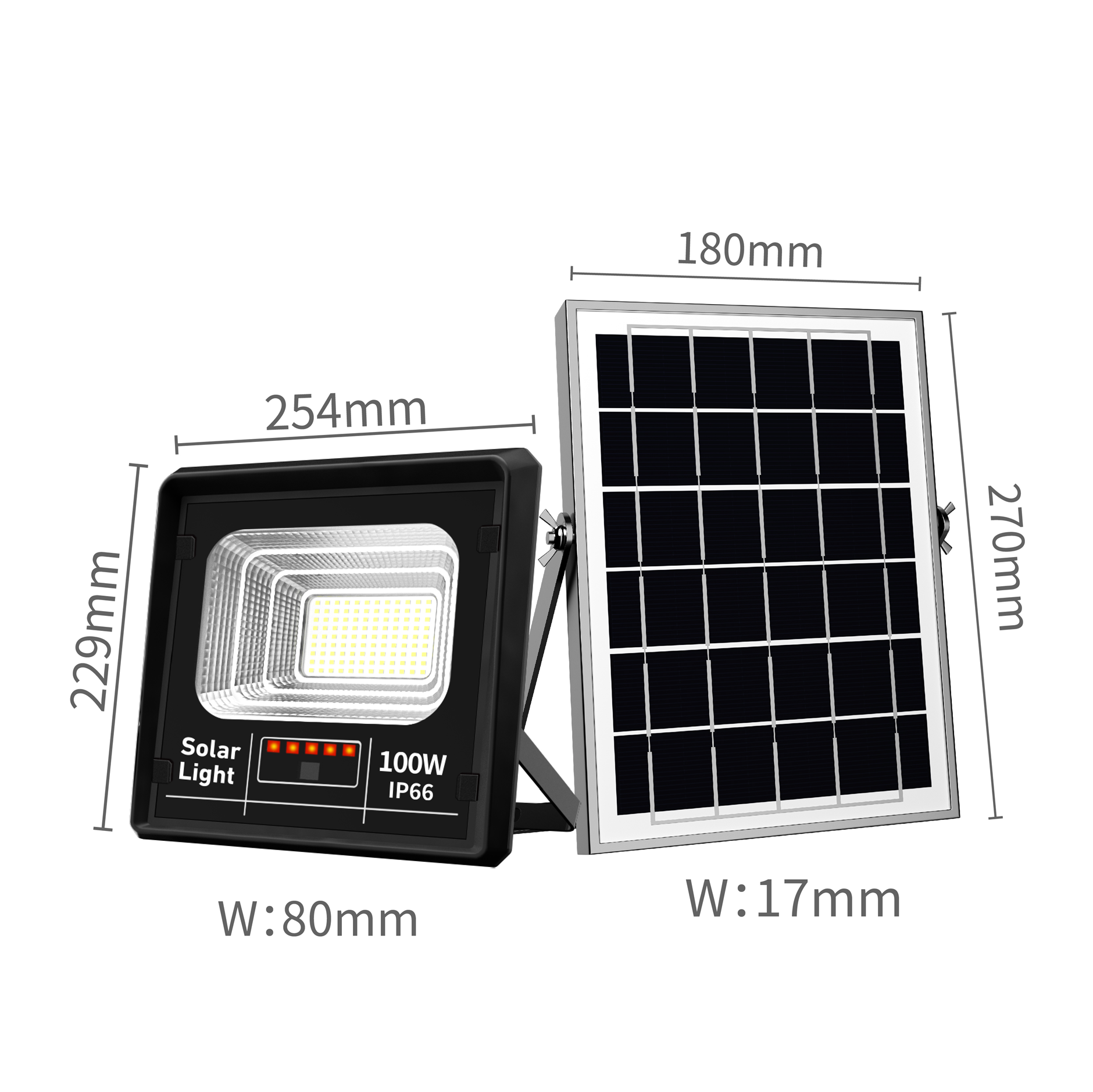 Proiector solar cu indicator pentru baterie, Jortan