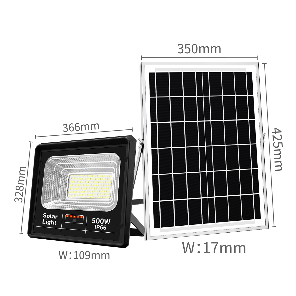 Proiector solar cu indicator pentru baterie, Jortan