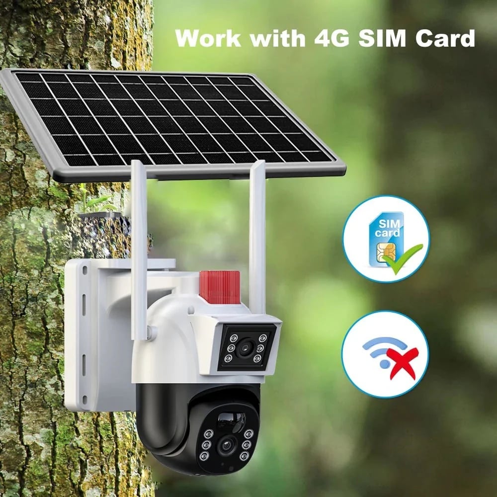Camera Video Solara, Cartela SIM 4G, Rotire 360, Live, Night Vision