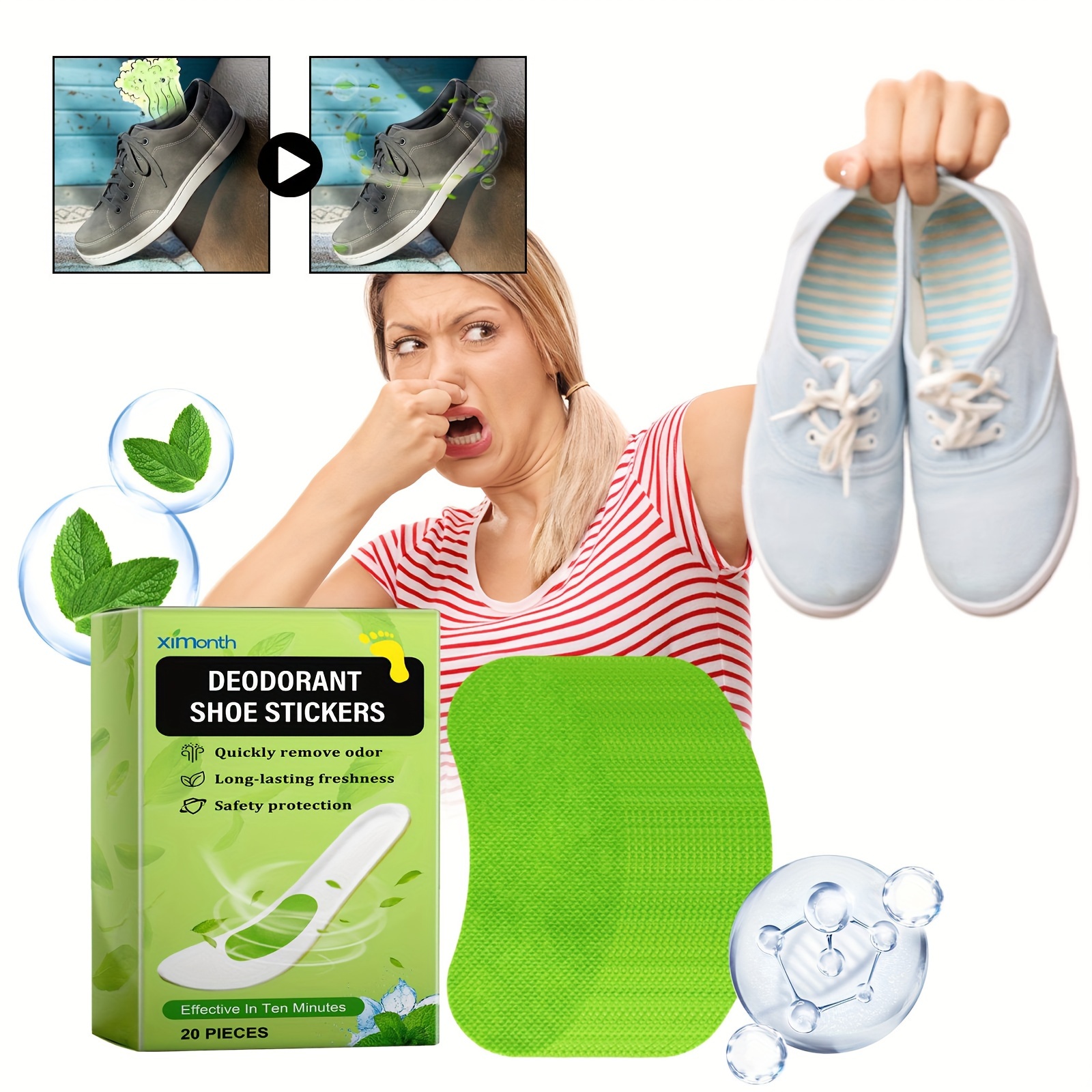 Set 20 stickere deodorante pentru incaltaminte