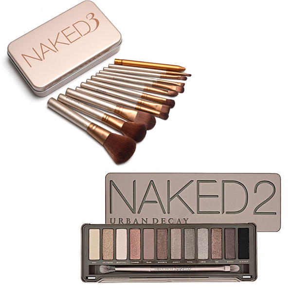 Set 12 pensule machiaj Naked 3 + Trusa 12 farduri Naked 2
