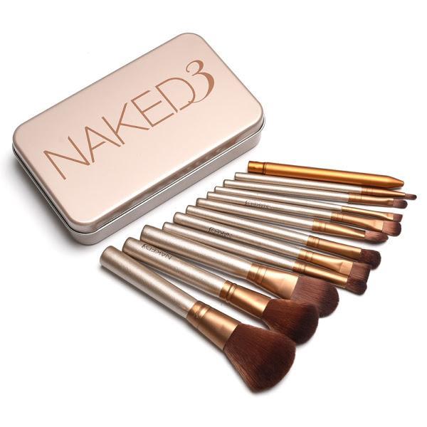 Set 12 pensule machiaj Naked 3 + Trusa 12 farduri Naked 2