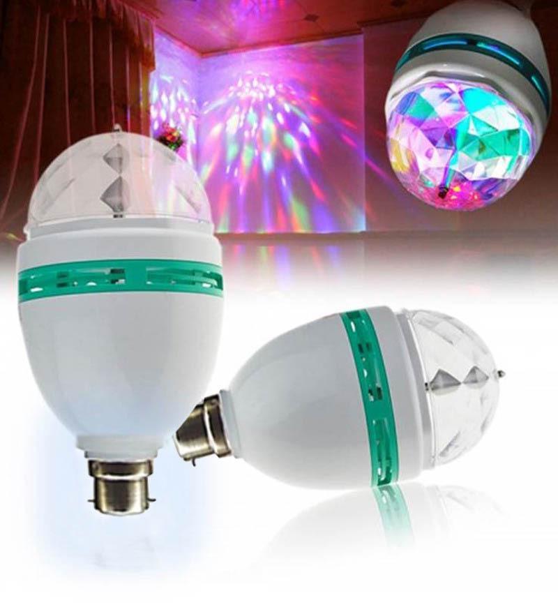 Set 2 x Bec rotativ disco cu led RGB E27