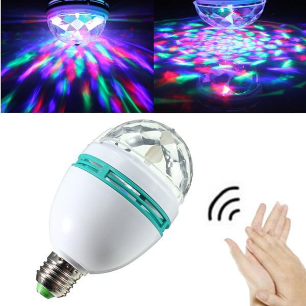 Set 2 x Bec rotativ disco cu led RGB E27
