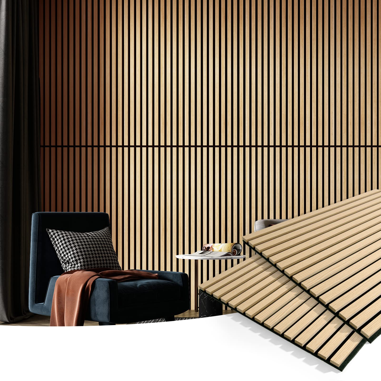 Set 5 panouri decorative autoadezive, tapet lambriu