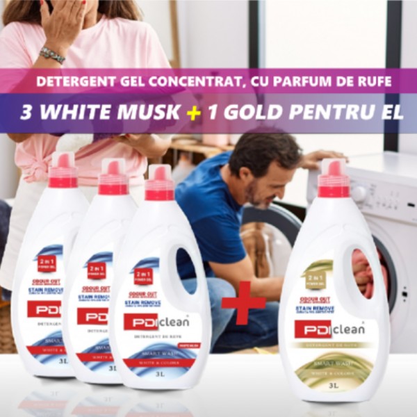 3+1 GRATIS: Detergent gel, 3 Litri