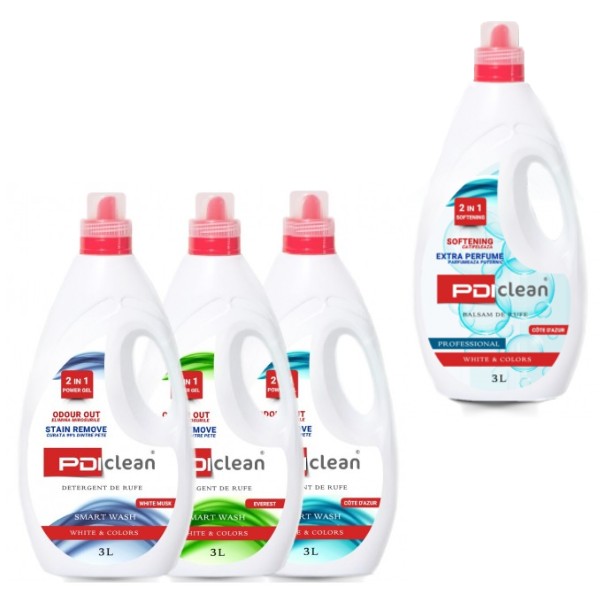 3+1 GRATIS: Detergent gel, 3 Litri + Balsam de rufe 3 Litri