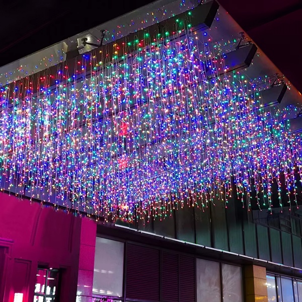 Instalatie LED cu franjuri lungi 1 M, Lungime 25 M, 500 LED, Multicolor