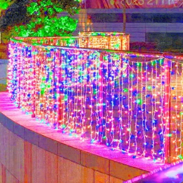 Instalatie LED cu franjuri lungi 1 M, Lungime 25 M, 500 LED, Multicolor