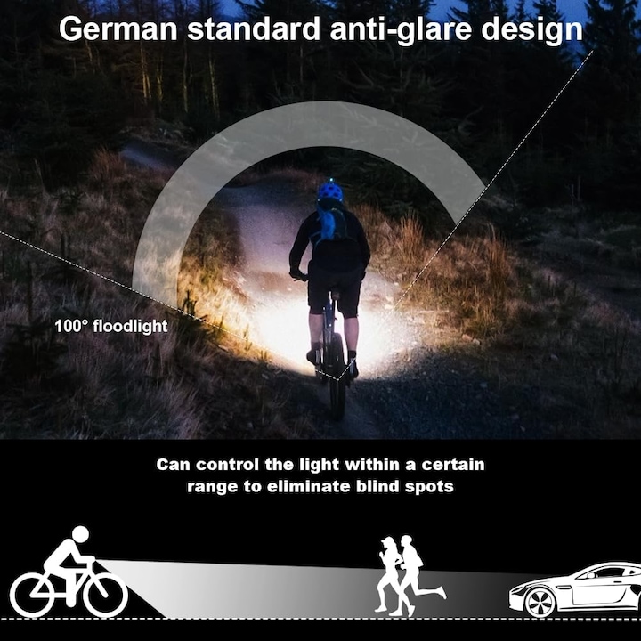 Lanterna pentru bicicleta, 400 LM, 6 moduri, impermeabil, 1200 mAh