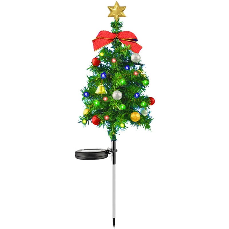 Set 3 x Lampa solara LED de Craciun, brad impodobit 68 cm
