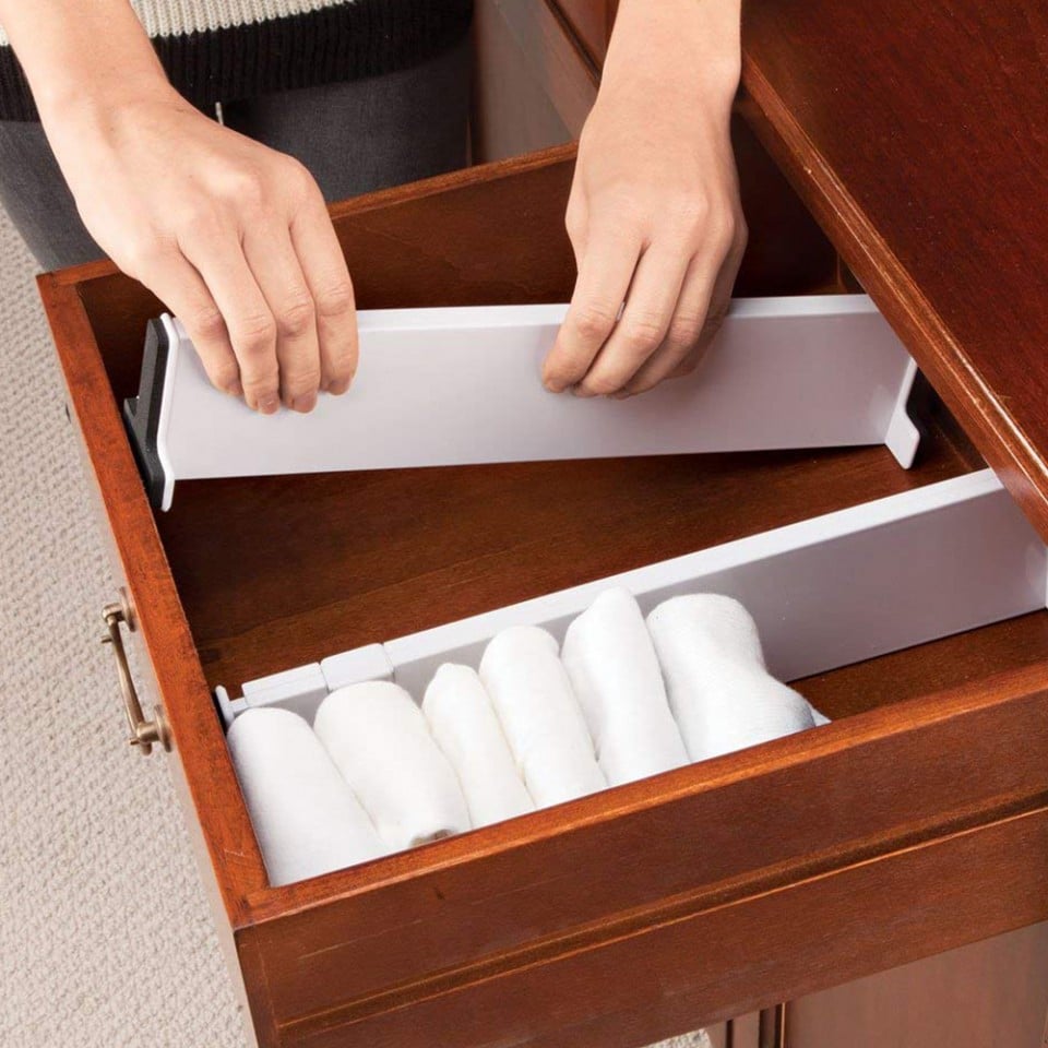 Separator reglabil pentru sertare, organizator extensibil 