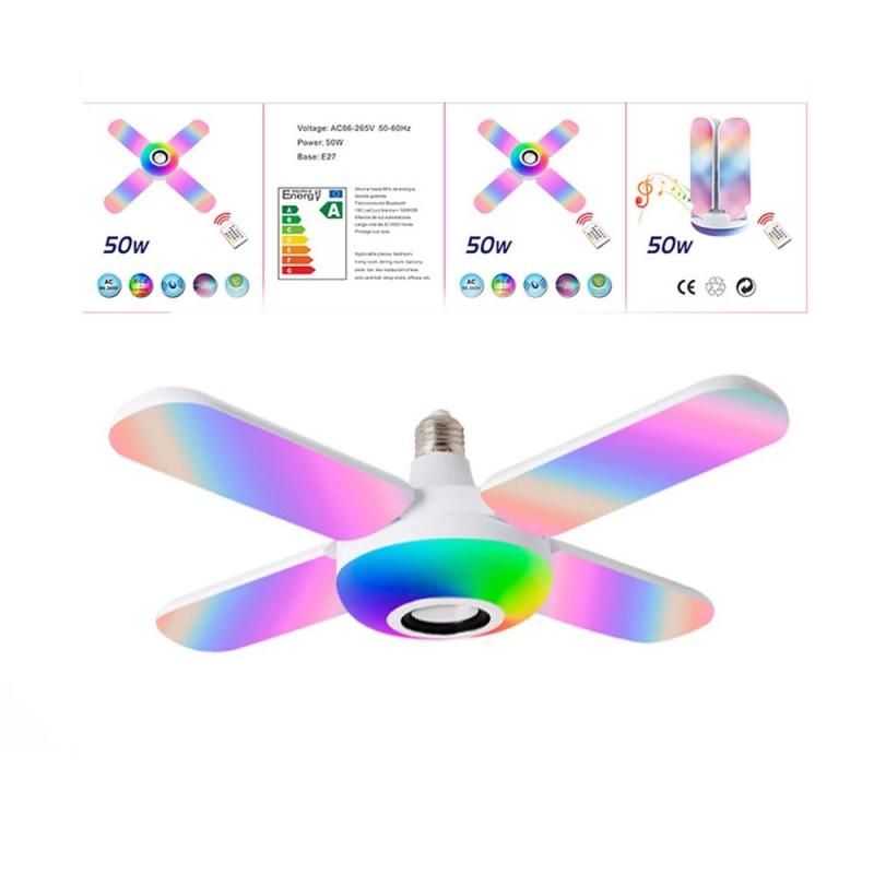 Lampa Bluetooh LED RGB cu 4 brate mobile, boxa si telecomanda