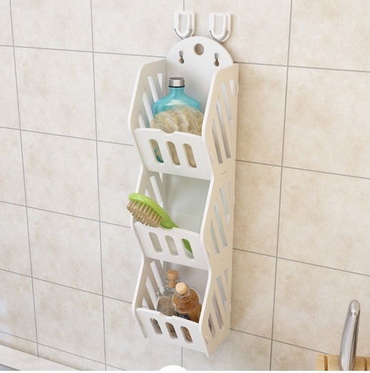 Set 2 x Etajera suspendata baie, 60x17 cm, Alb