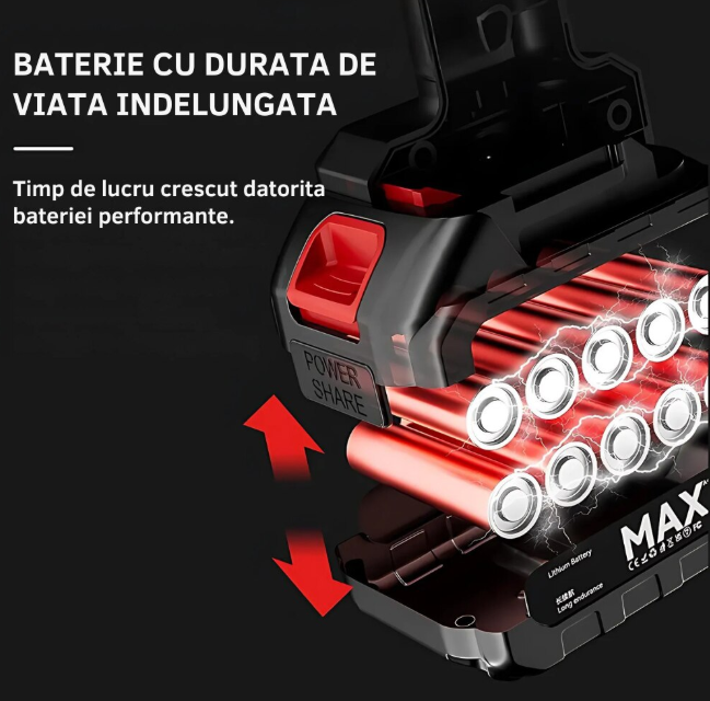 Aspirator cu acumulator 48V, putere 100 W