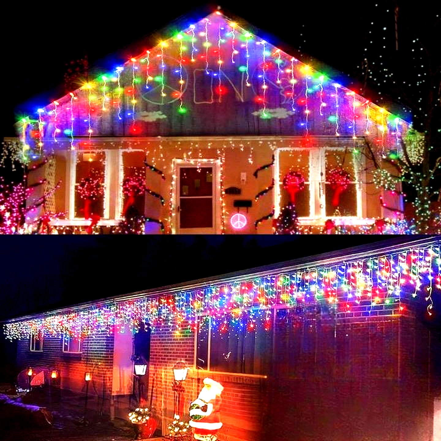 Instalatie tip franjuri cu Flash 15 metri, 300 LED, Multicolor