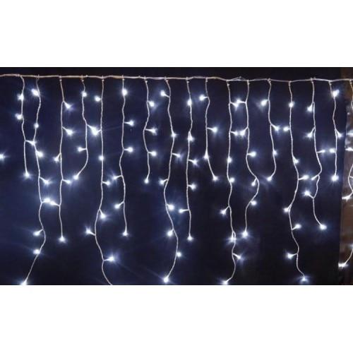 Instalatie de Craciun tip franjuri cu Flash 10 metri, Alb rece