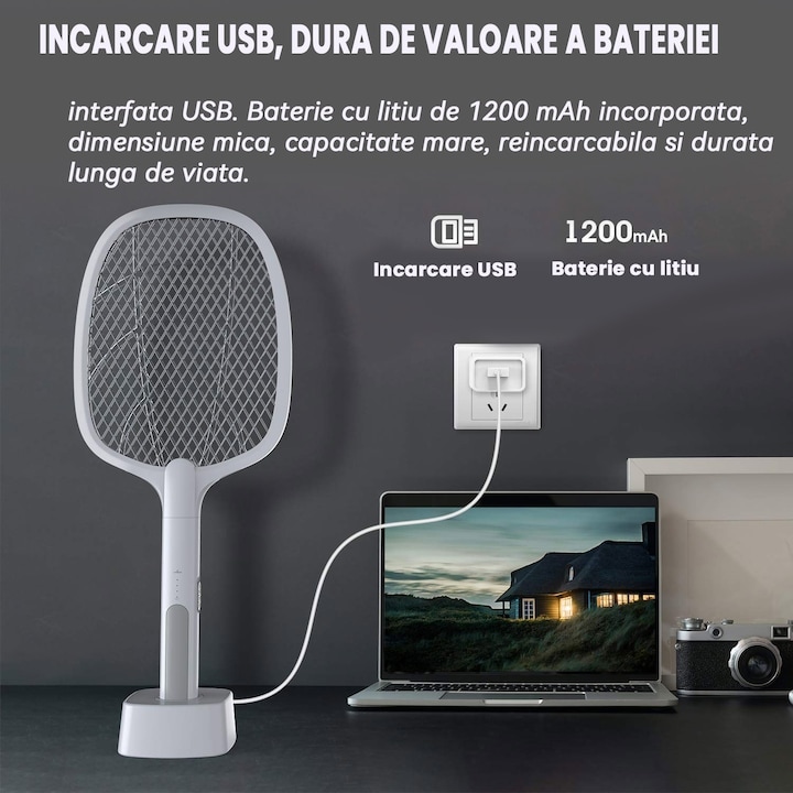 Set 2 x Paleta electrica pentru tantari, muste sau insecte