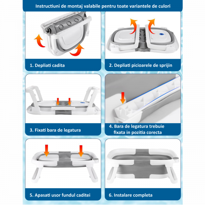 Cadita pliabila bebelusi, pernuta ergonomica si salteluta, Gri