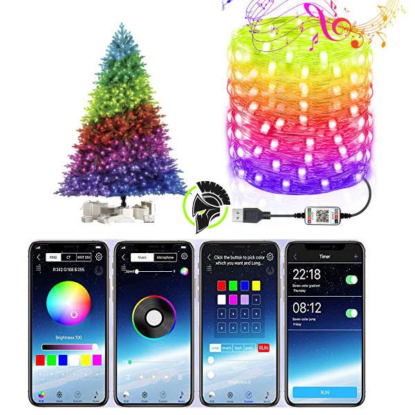 Instalatie de Craciun RGB 10 Metri, Control Bluetooth prin Aplicatie