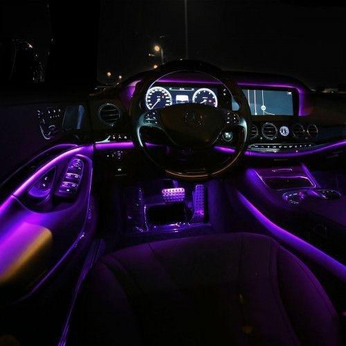 Banda LED lumini ambientale auto, 5 unitati, 6M, iOS, Android