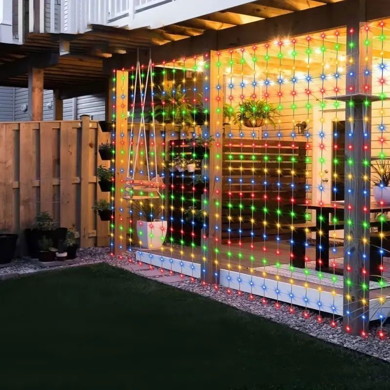 Instalatie perdea interconectabila 9x1 Metri, 360 LED, Multicolor