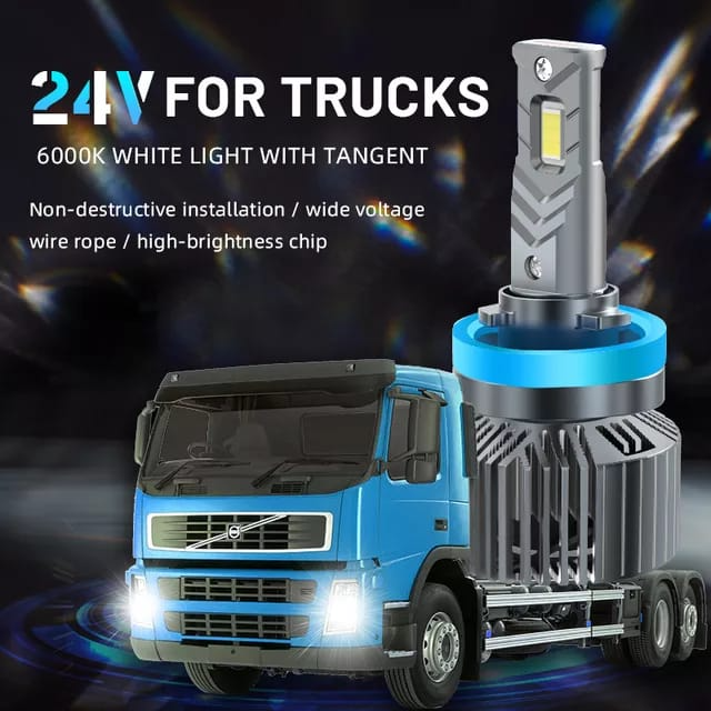Set 2 becuri H7 LED 45W, 6000K, 8000 Lumeni, 24V, Camion