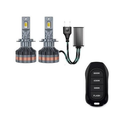 Set 2 Becuri LED H11, Canbus, Telecomanda, 200 W, 20000 LM