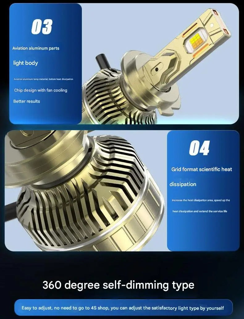 Bec LED Auto H7 210 W, Aplicatie Smart, 3 Moduri de Culoare